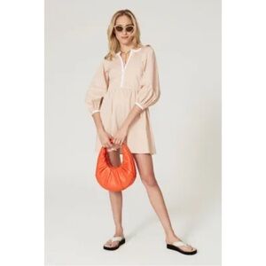 Staud Mini Demi Dress in Biscotti White